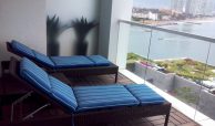 Lounge chairs on your private terrace with amazing views of Puerto Vallarta.