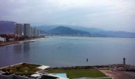 View of Puerto Vallarta´s coastline from your terrace at Tres Mares condos for sale.