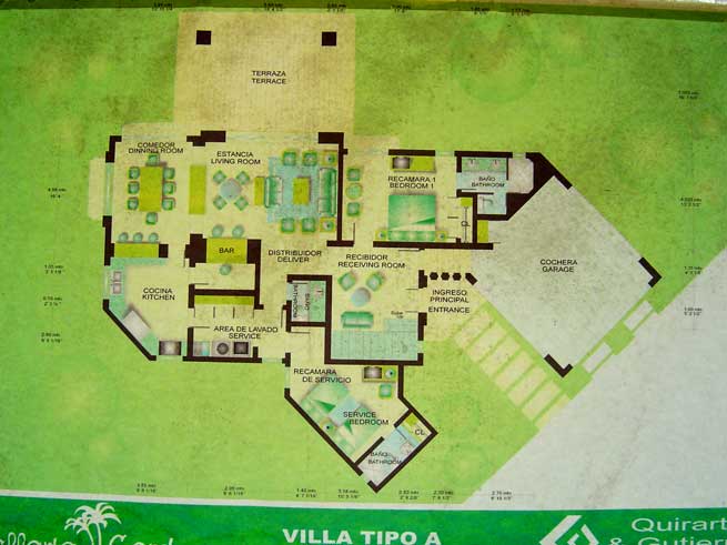 Floorplan for villa in Vallarta Gardens luxury beachfront condos for sale