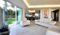 Open spaced living room and kitchen area, villas for sale in Puerto Vallarta, Mexico.
