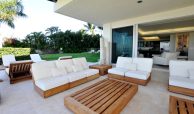 Outside sitting area and lounge chairs, villas for sale in Puerto Vallarta.