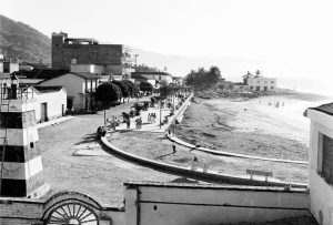 The boardwalk and Lighthouse downtown Puerto Vallarta in 1960's.