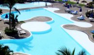 Huge common swimming pool beachfront Flamingos Beach and Golf condos in Nuevo Nayarit.